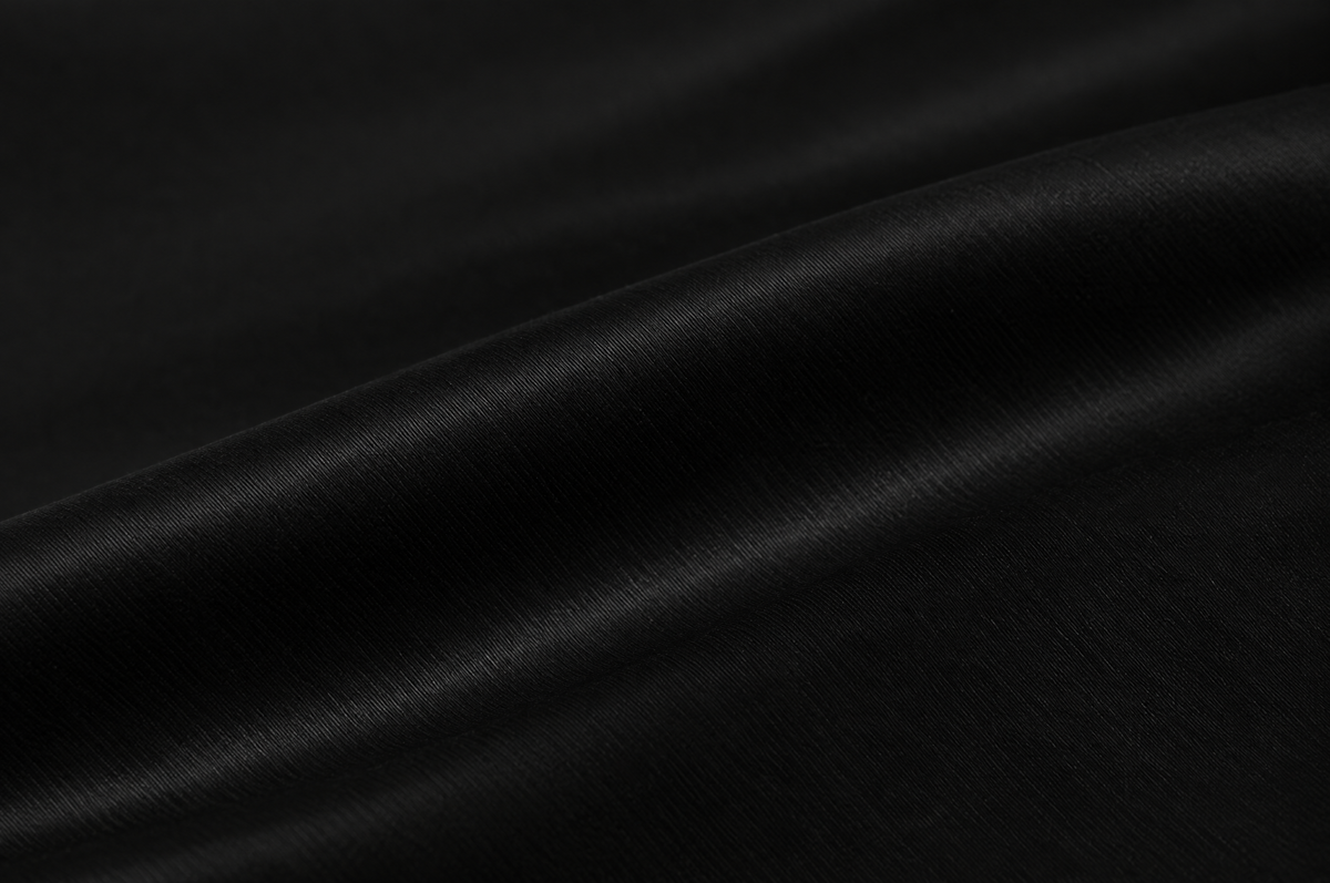 Black Sateen shirt fabric detail