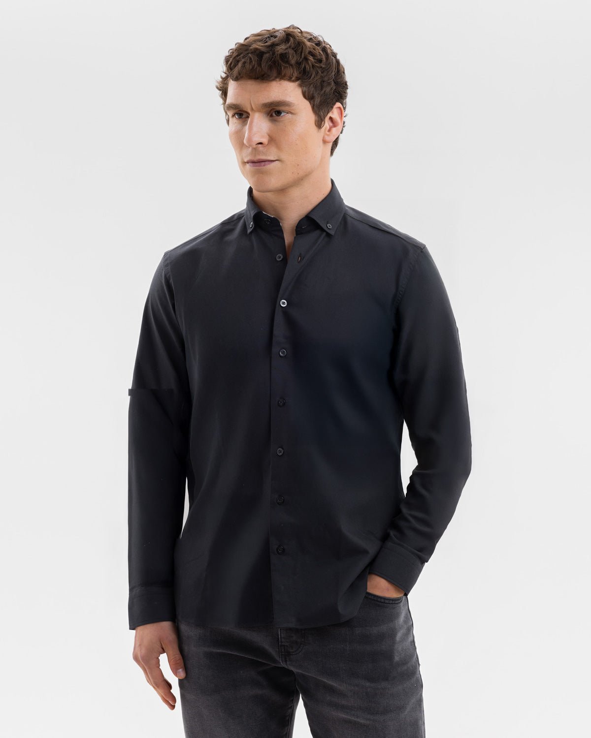 Black Oxford with Counting Ducks Accents Button - Down Shirt - Blake Mill
