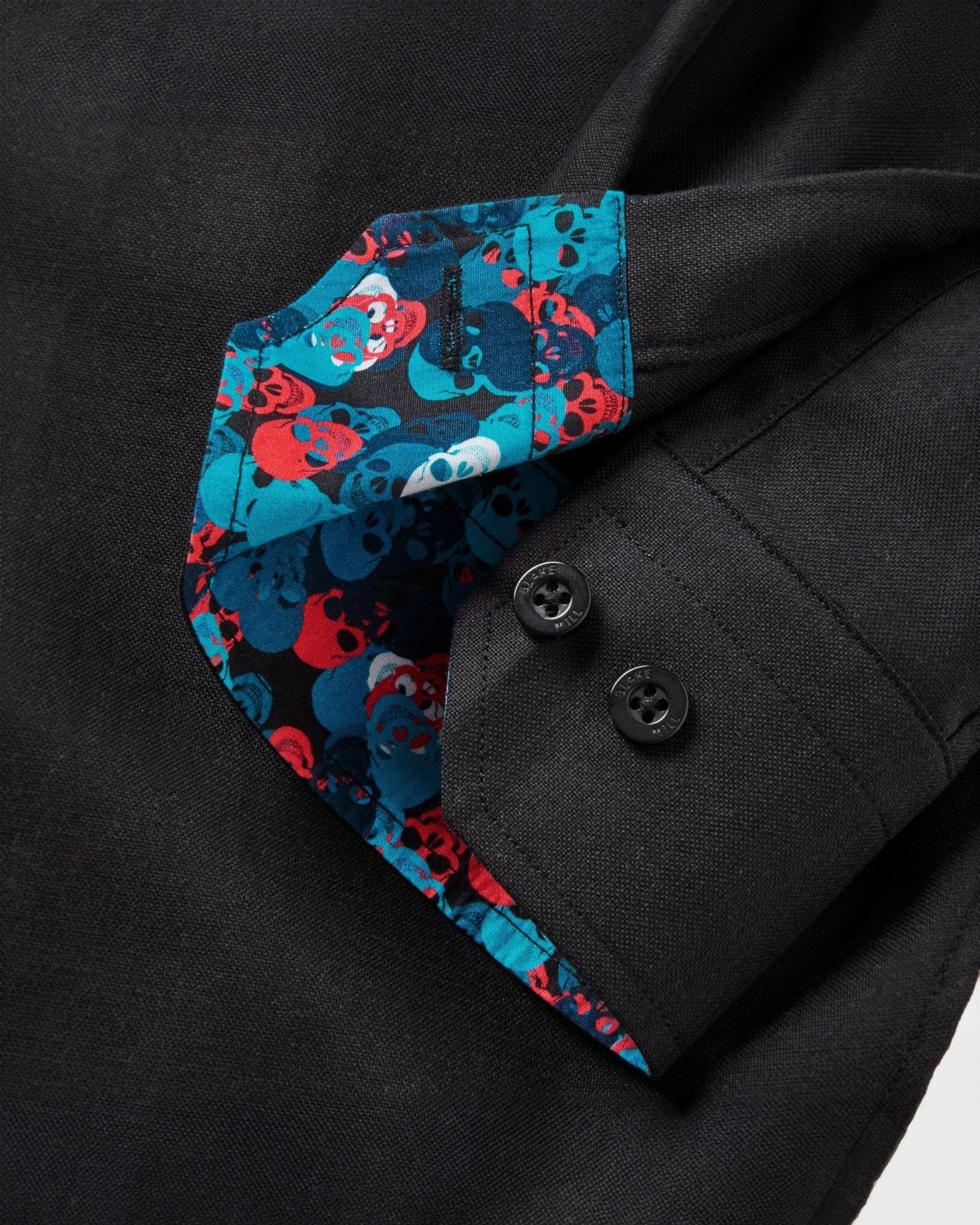 Black Oxford with Skulls Accents Button - Down Shirt - Blake Mill