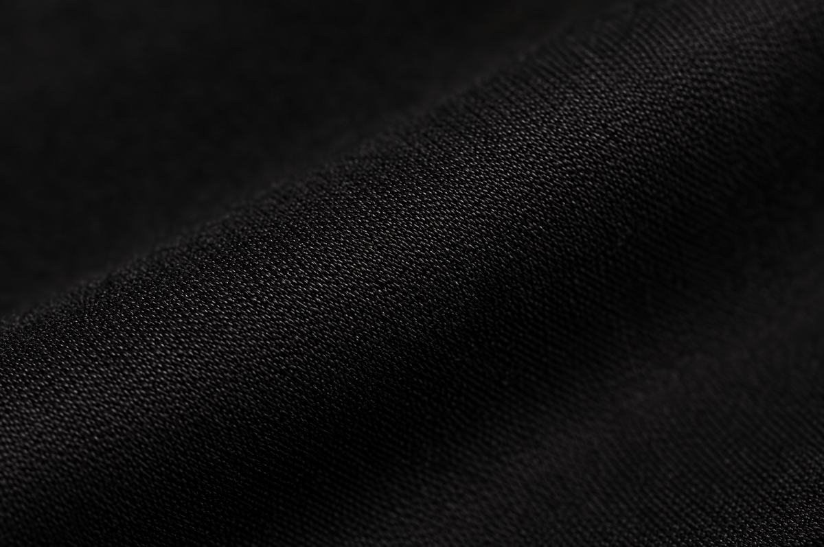 Black Sateen Shirt with Name of the Rose Accents textured cotton fabric detail