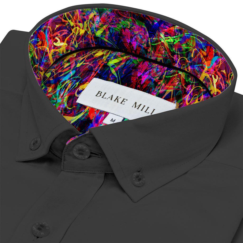 Black with Brainwave Button - Down Shirt - Blake Mill