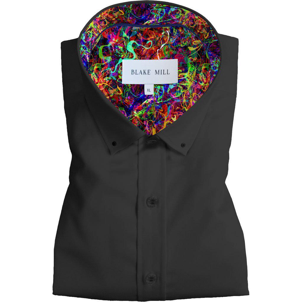 Black with Brainwave Button - Down Shirt - Blake Mill