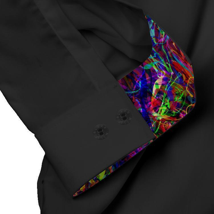 Black with Brainwave Hidden Button Shirt - Blake Mill
