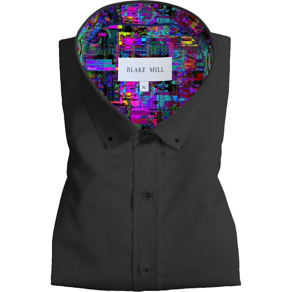 Black with Satellite Interference Button - Down Shirt - Blake Mill