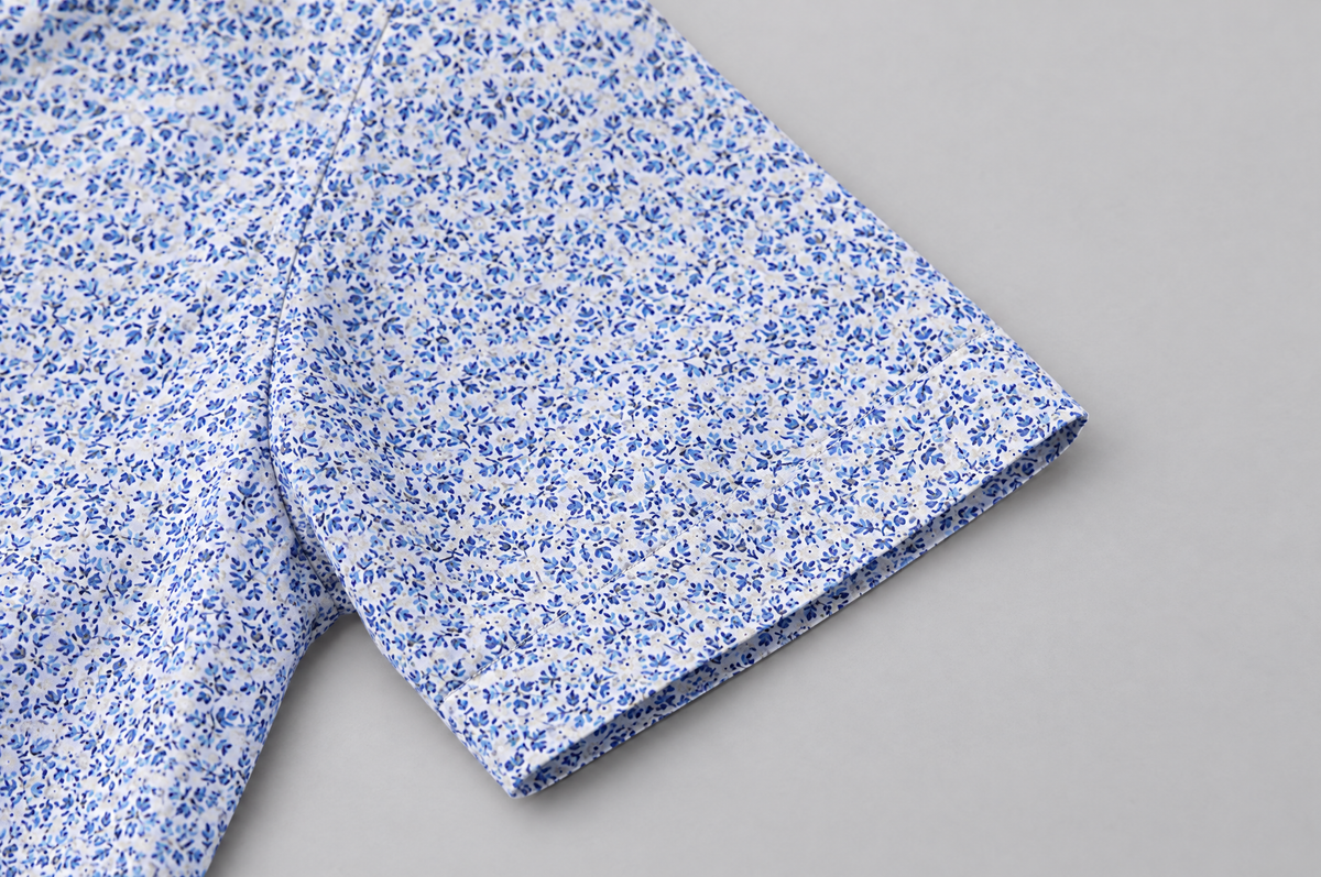 Blue Botanic Geo Open Collar shirt sleeve detail