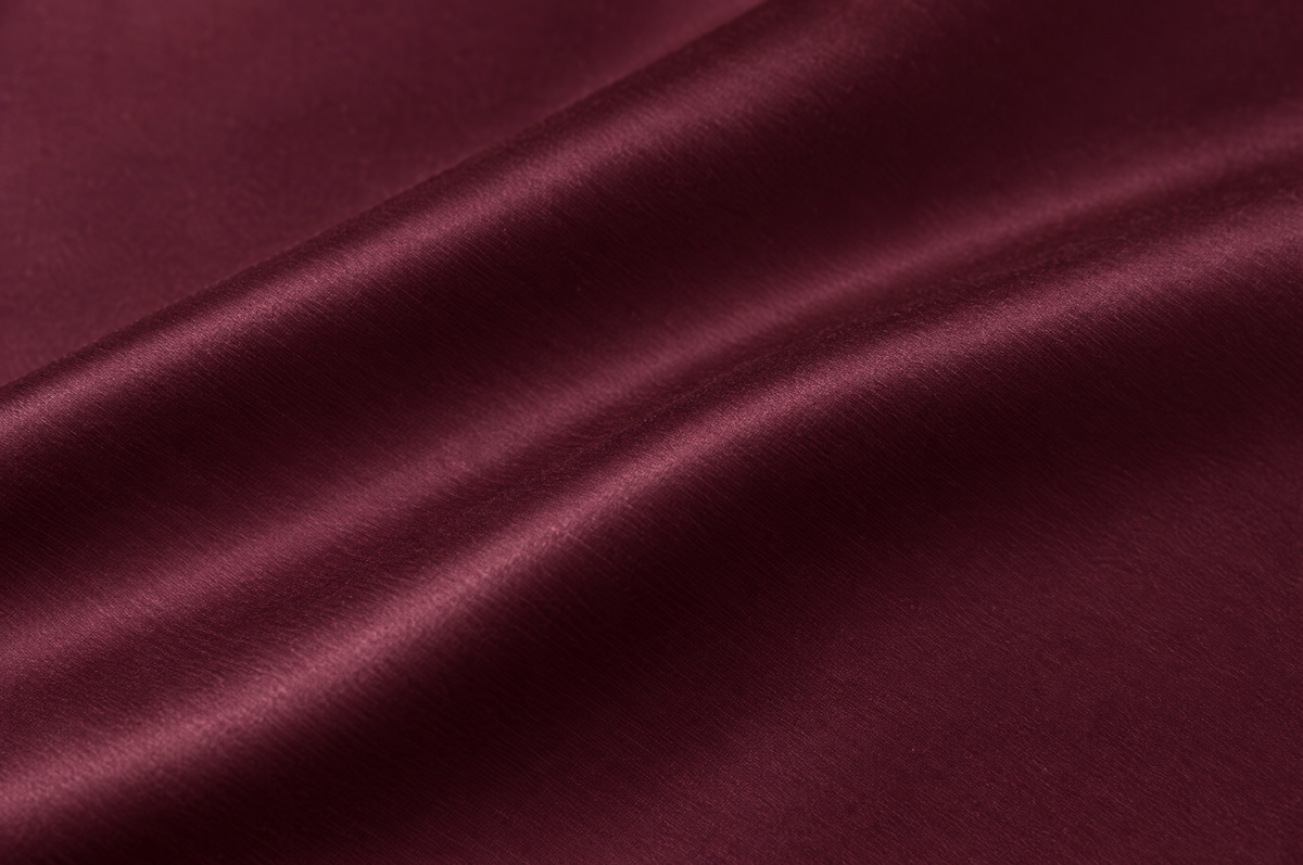 Burgundy Sateen shirt fabric detail