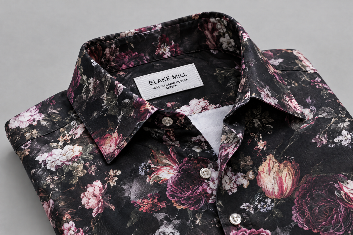 Dark Bloom Short Sleeve shirt collar detail