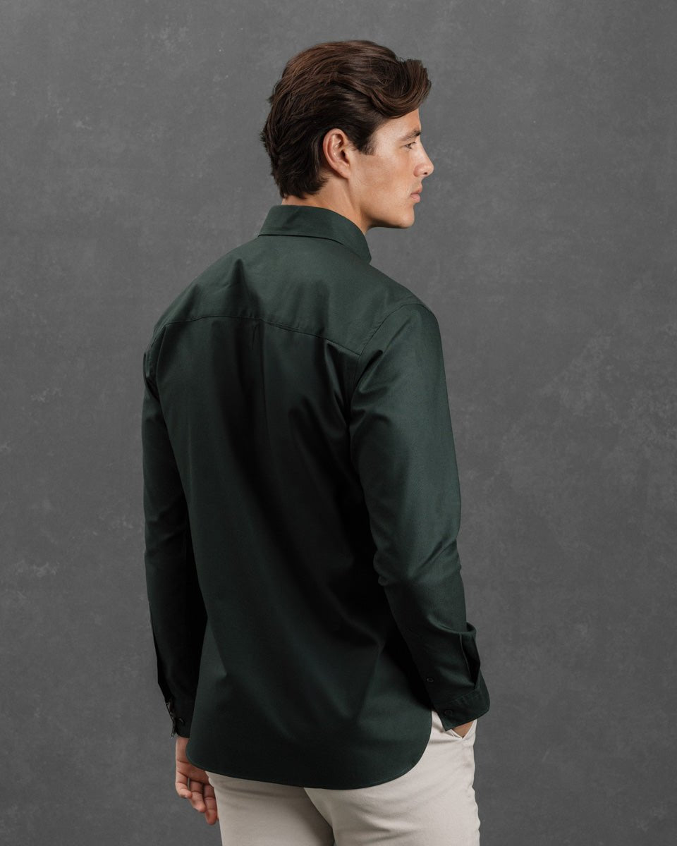 Green Oxford Button - Down with Yellow Flora Accents - Blake Mill