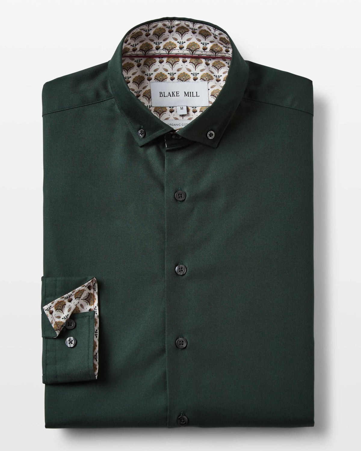 Green Oxford Button - Down with Yellow Flora Accents - Blake Mill