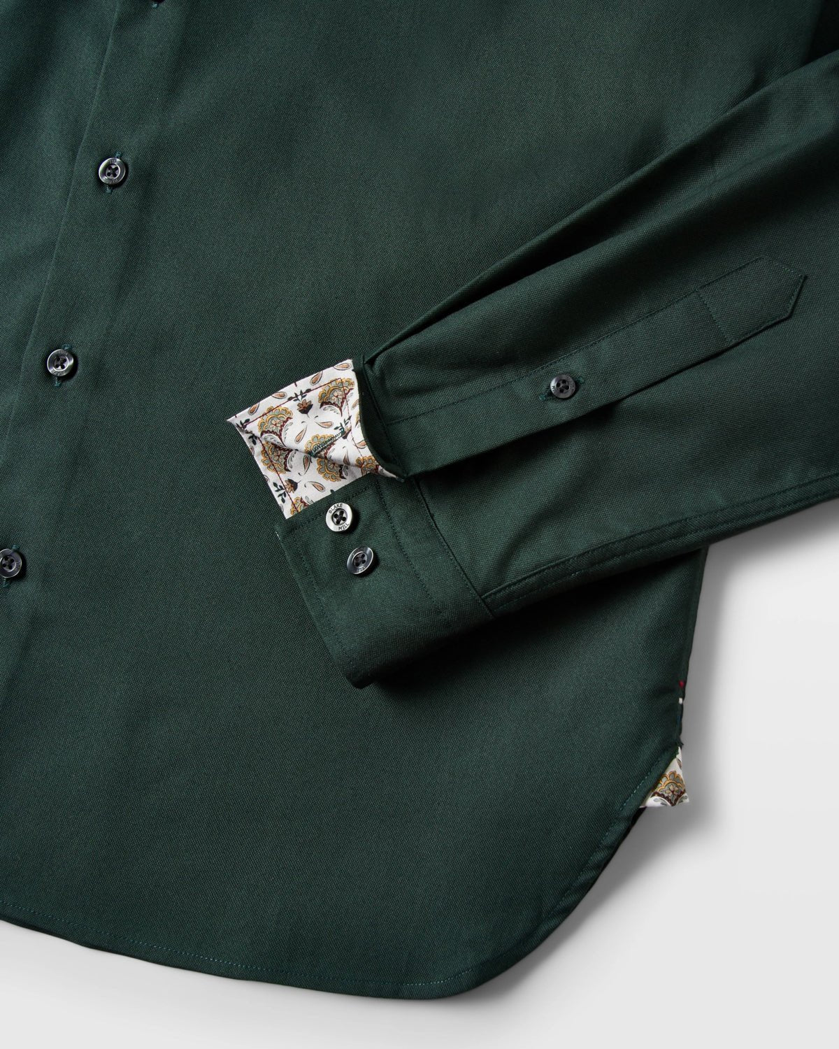 Green Oxford Button - Down with Yellow Flora Accents - Blake Mill