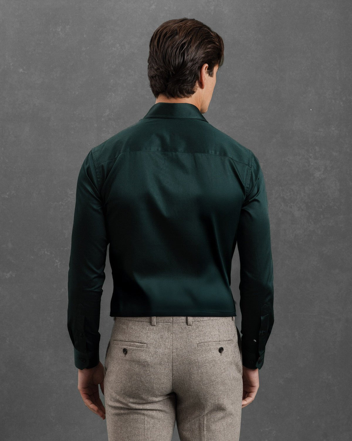 Green Sateen Shirt with Paisley Accents - Blake Mill
