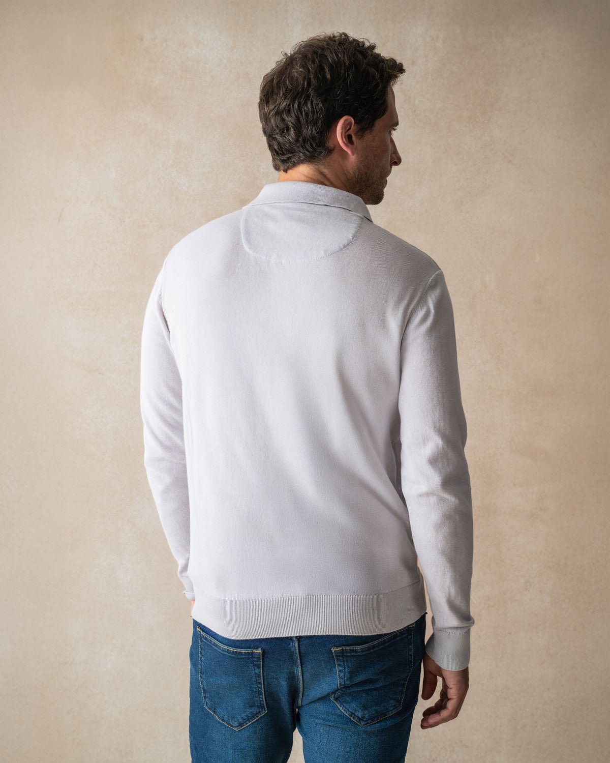 Grey Knit Polo with Times March Accents - Blake Mill