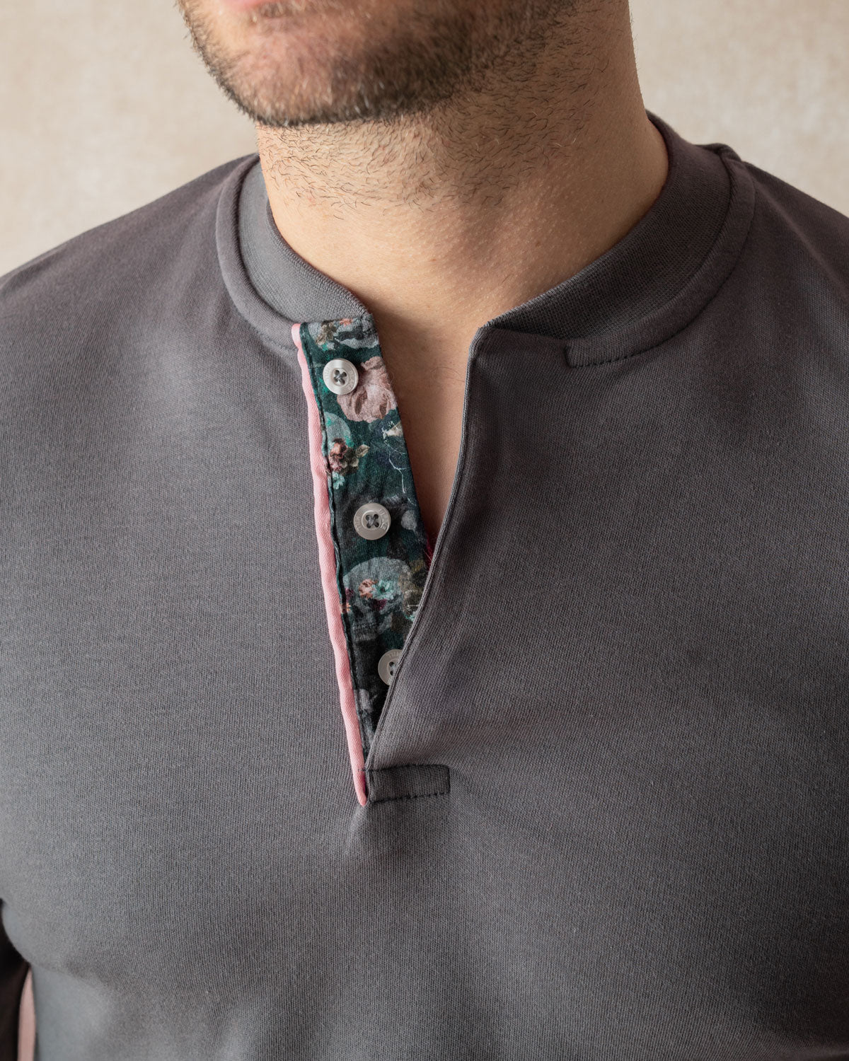 Grey Lux Jersey with Botanical Rebellion Accents - Blake Mill