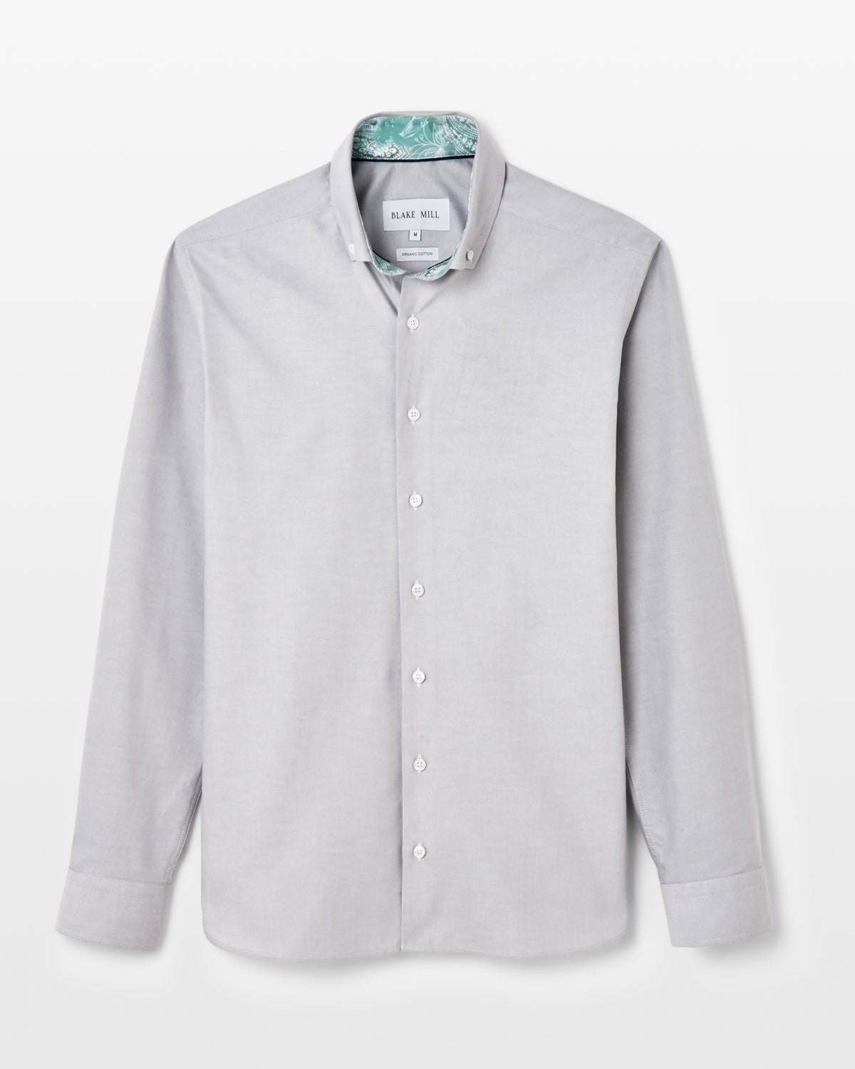 Grey Oxford with Oriental Paisley Accents Button - Down Shirt - Blake Mill