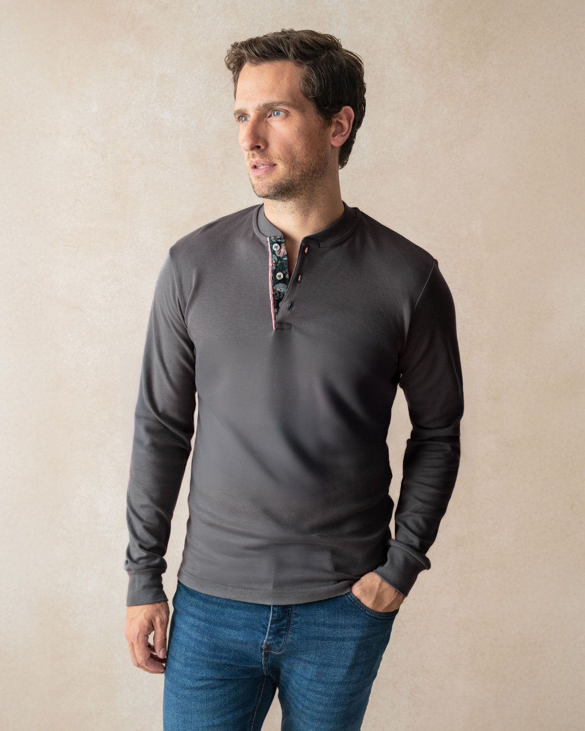 Grey Lux Jersey with Botanical Rebellion Accents