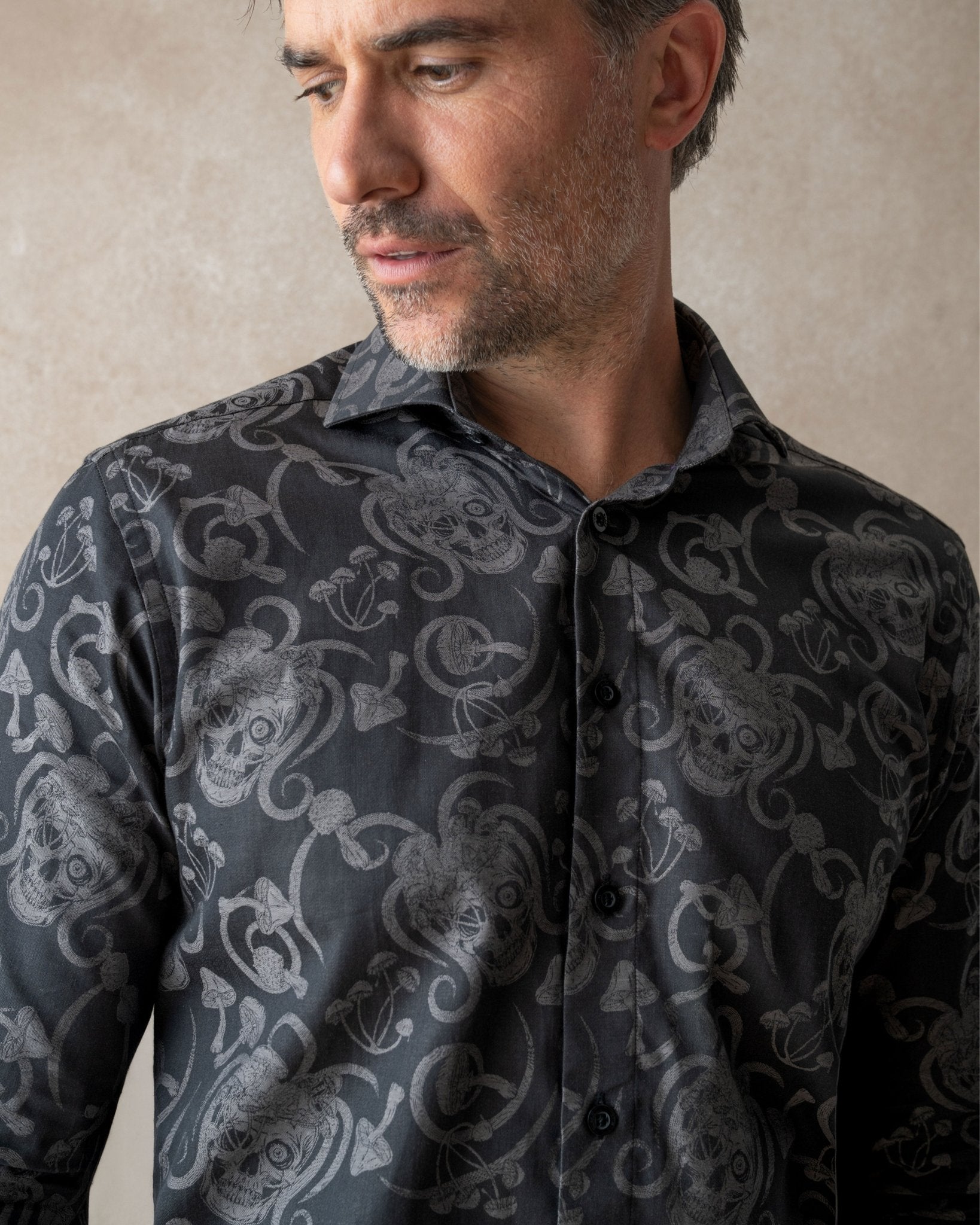 Jacquard Stoned Skulls Shirt - Blake Mill