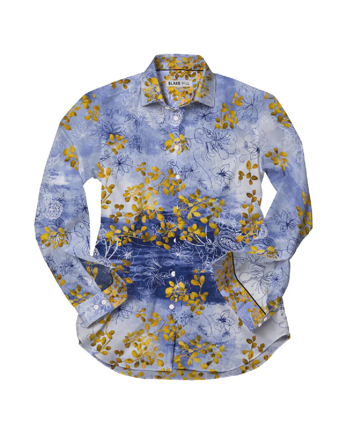 Japanese Flowers Silk Blend Shirt - Blake Mill