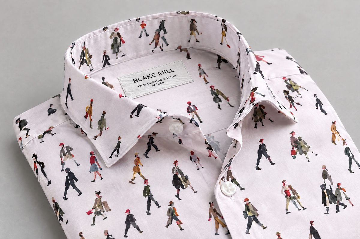Lowry: Going To Work (Pink) shirt collar detail