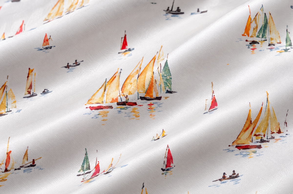 Lowry Yachts shirt cotton sateen fabric detail