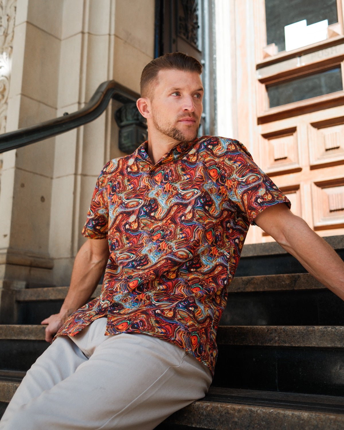 Oil on Water Open Collar Shirt - Blake Mill