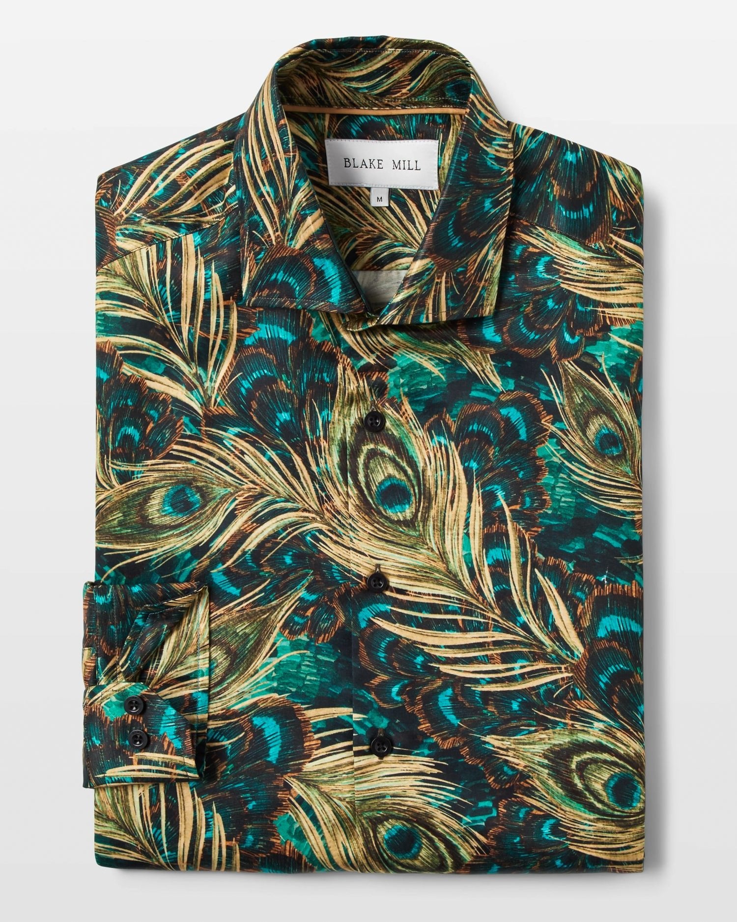 Peacock Feathers Silk Blend Shirt - Blake Mill