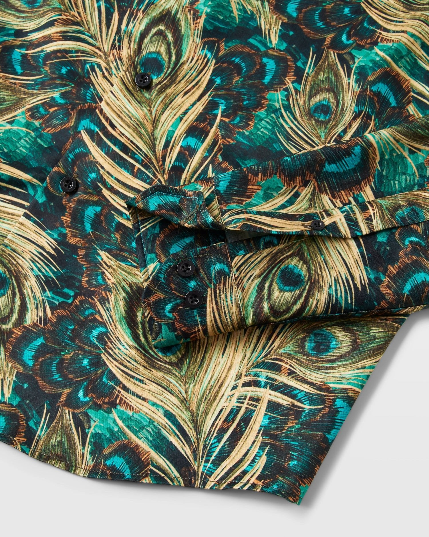 Peacock Feathers Silk Blend Shirt - Blake Mill
