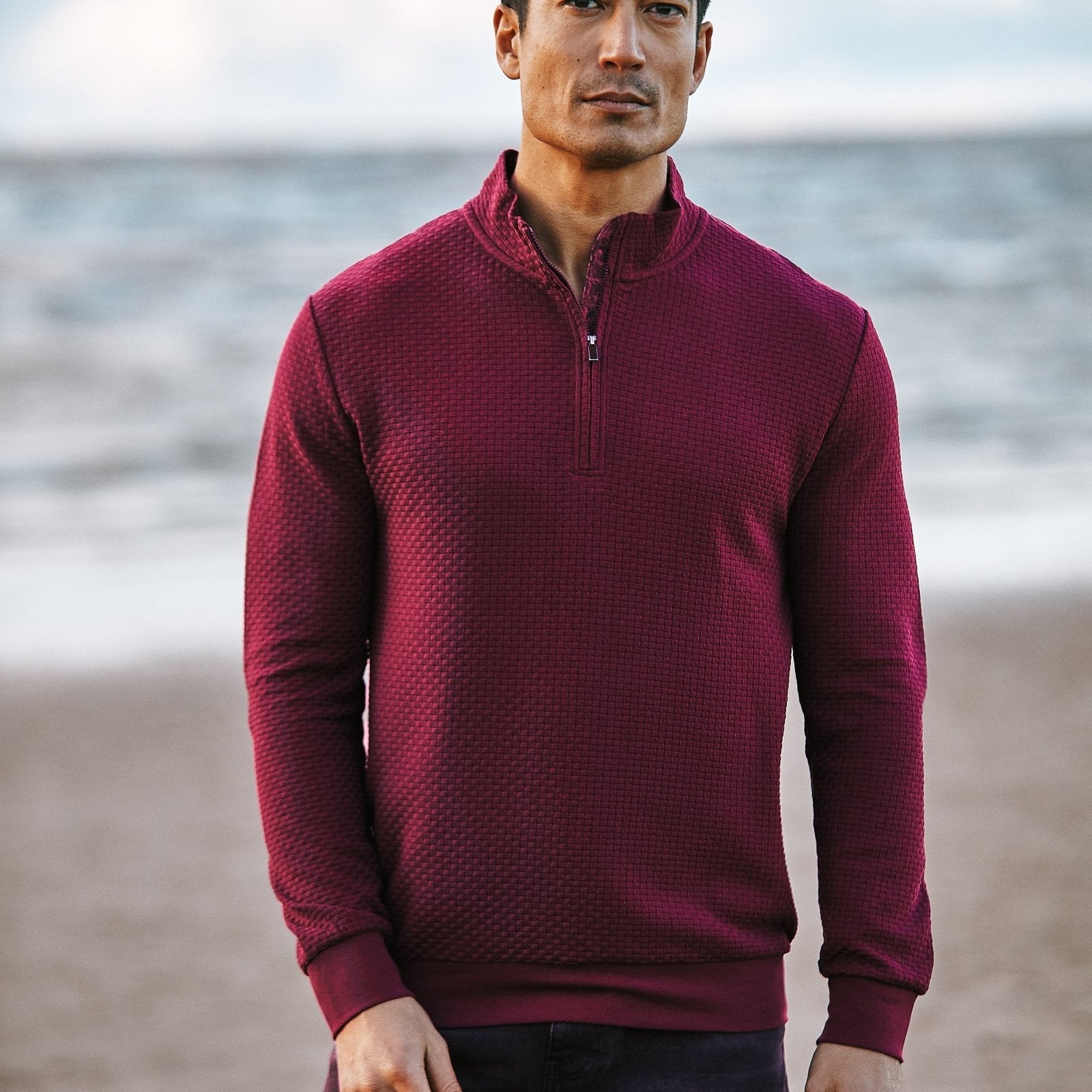 Plum with Times March Quarter Zip Jersey - Blake Mill