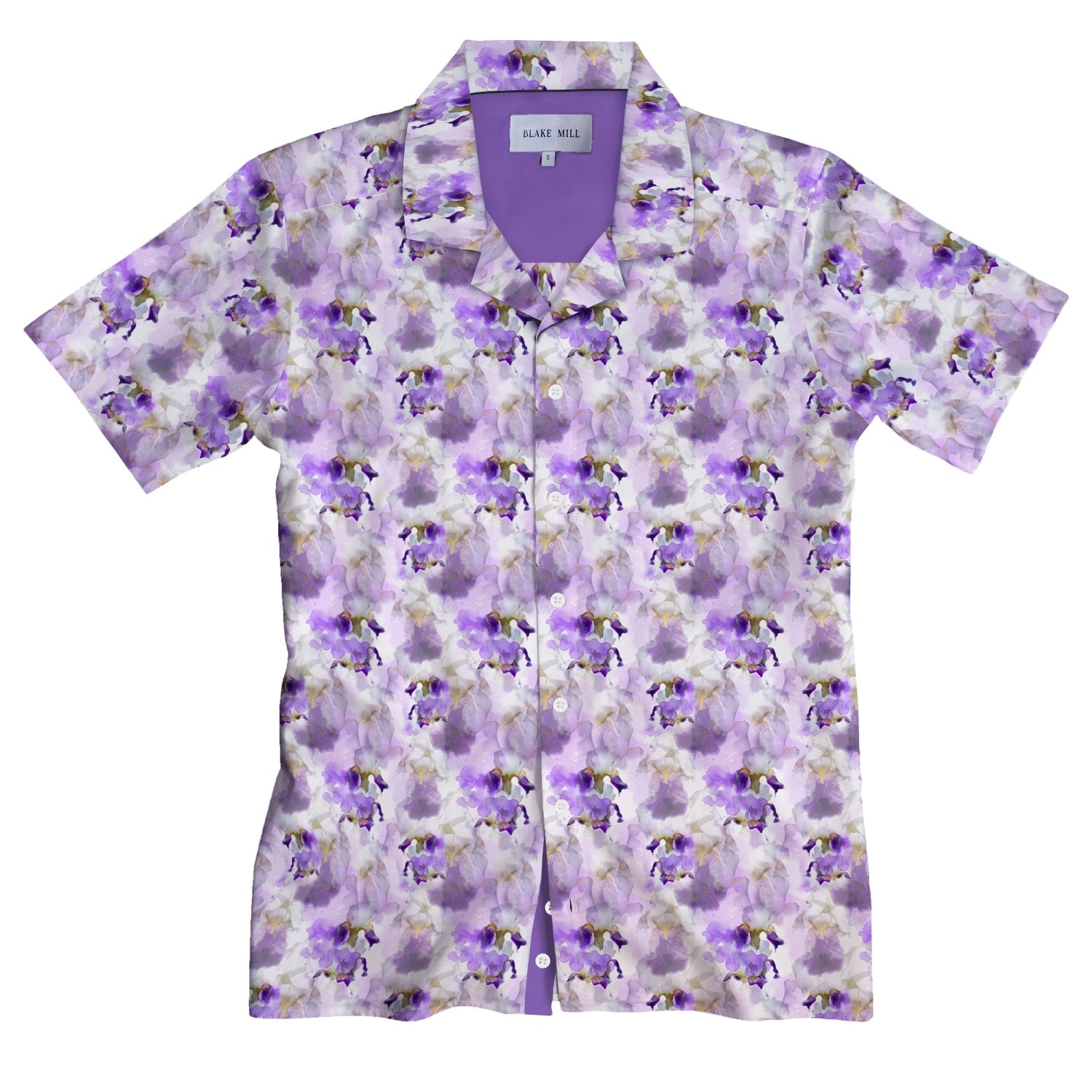 Purple Iris Open Collar Shirt - Blake Mill