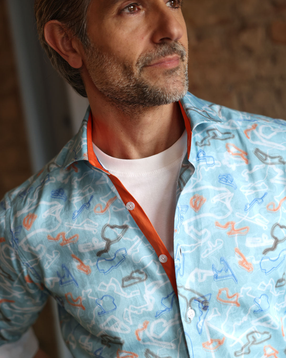 Racing Lines Powder Blue Shirt
