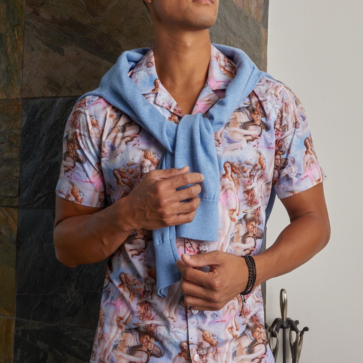 Renaissance Genius Open Collar Short Sleeve Shirt - Blake Mill
