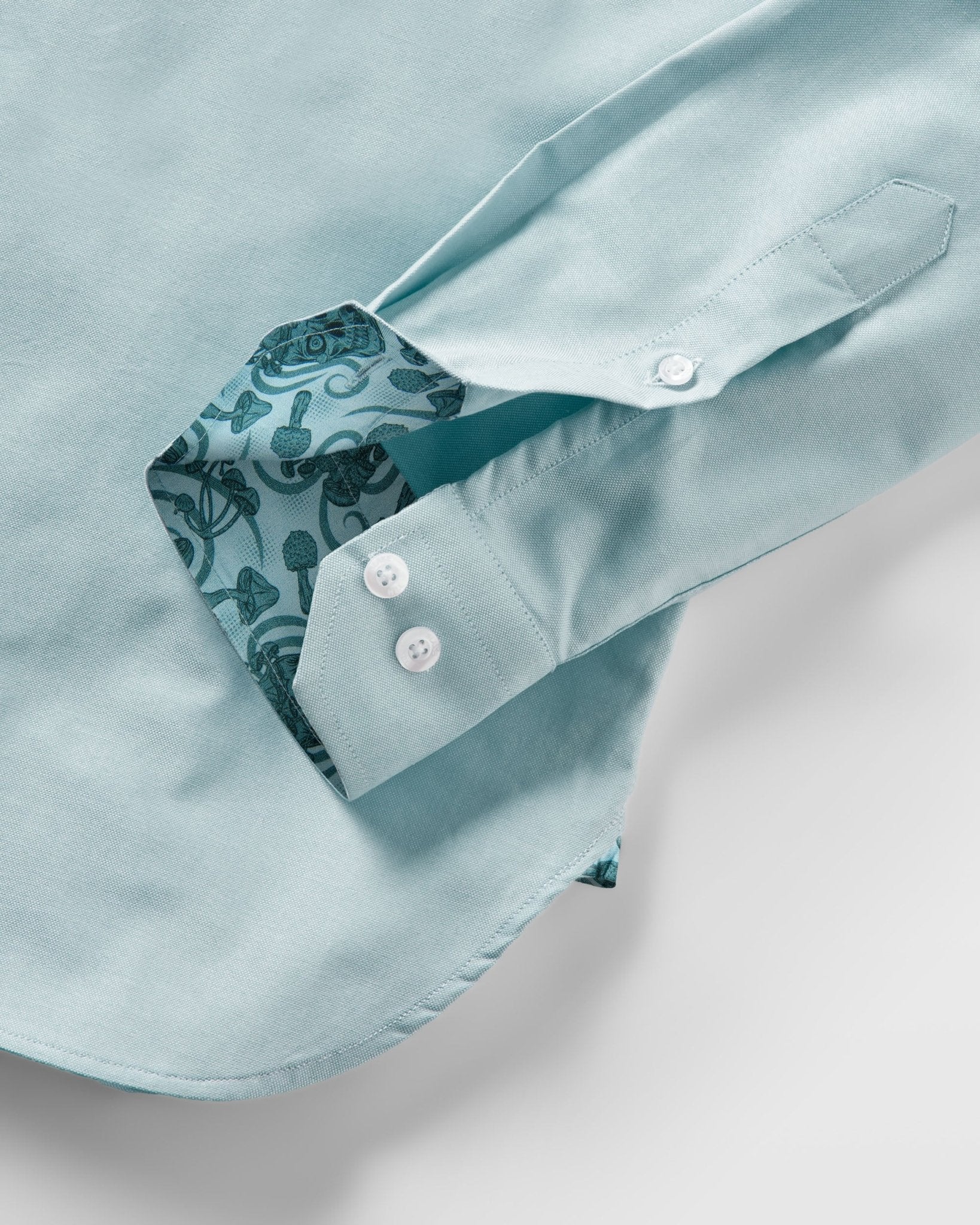 Teal Oxford with Stoned Skulls Accents Button - Down Shirt - Blake Mill