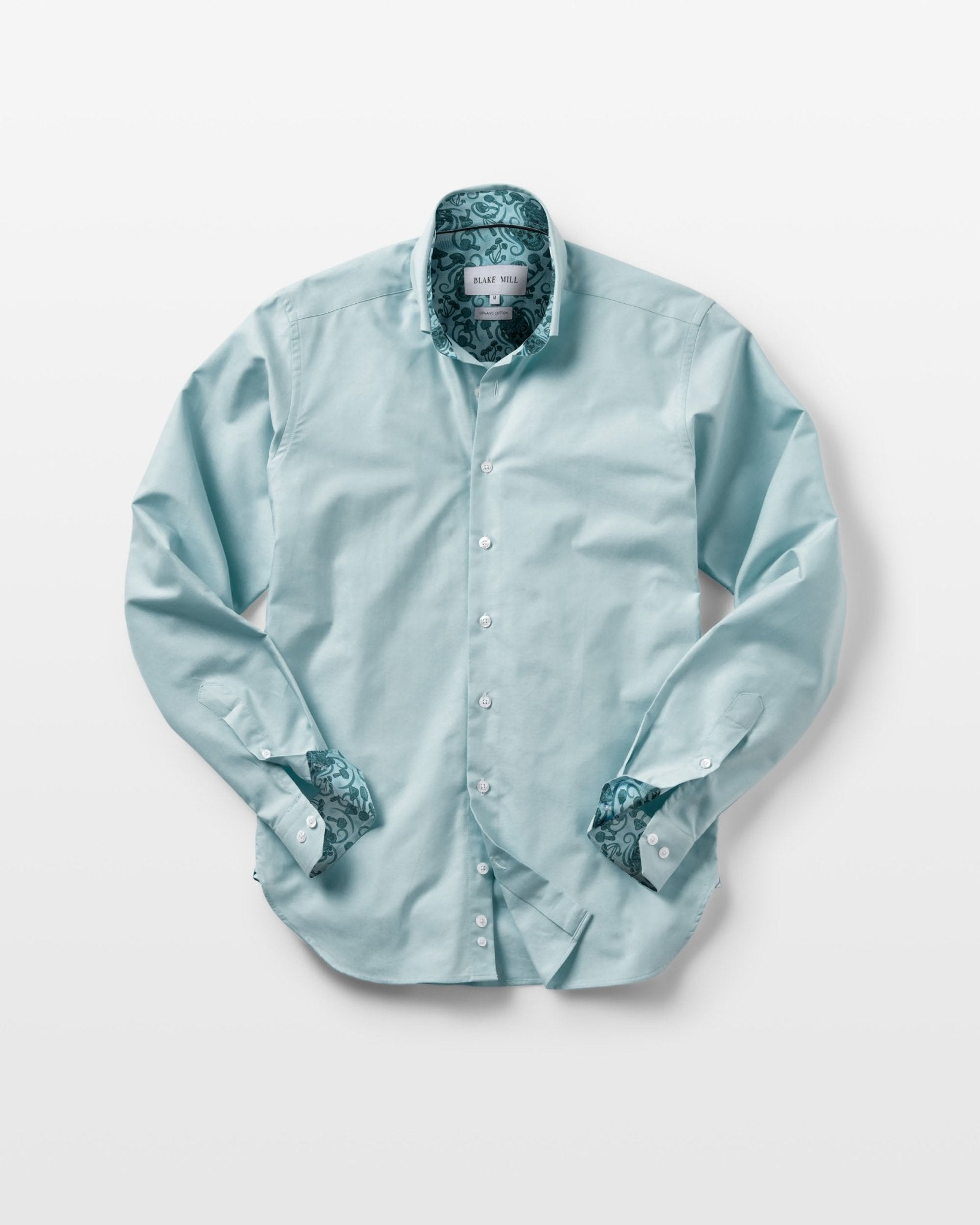 Teal Oxford with Stoned Skulls Accents Button - Down Shirt - Blake Mill