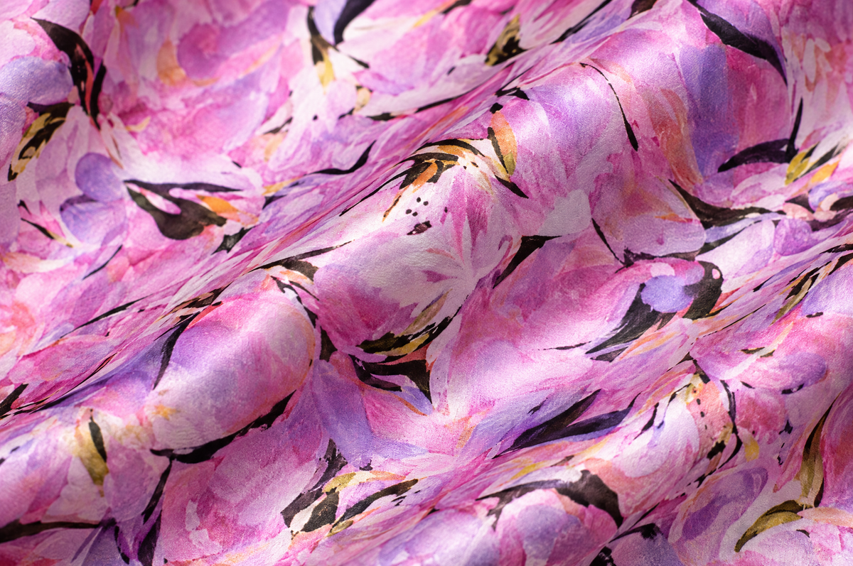 Violet Haze Short Sleeve shirt cotton sateen fabric detail