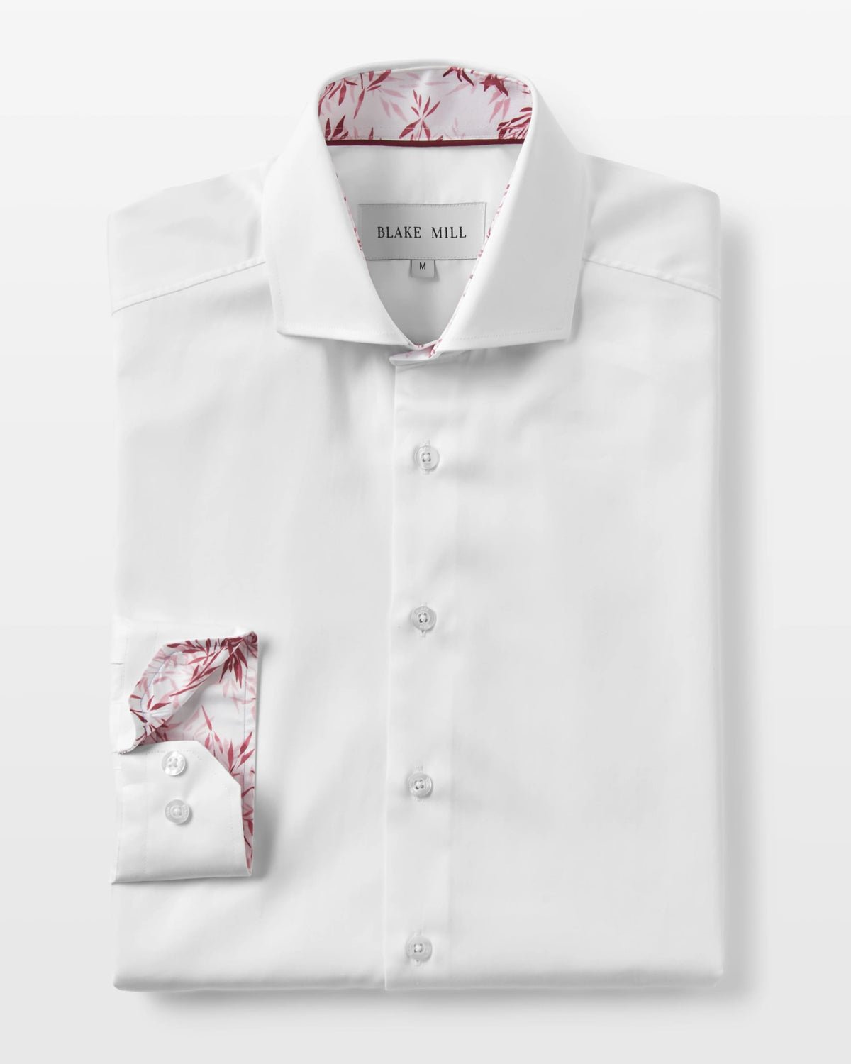 White Sateen Shirt with Pink Savanna Accents - Blake Mill