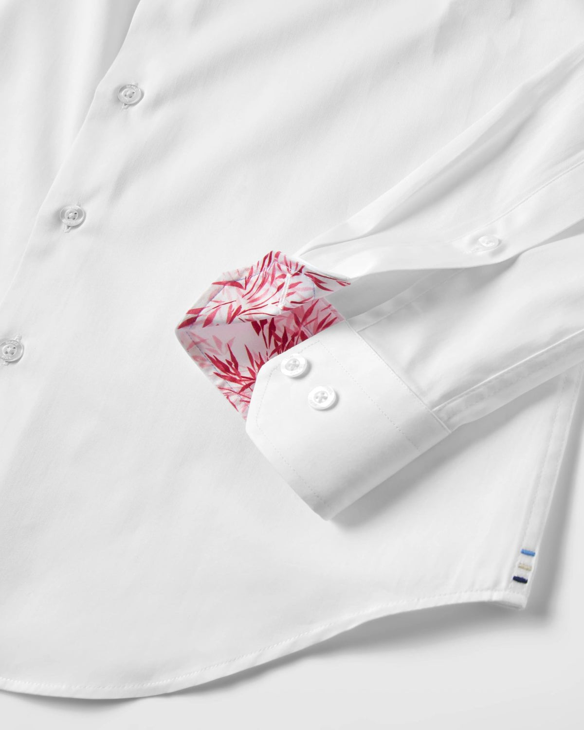 White Sateen Shirt with Pink Savanna Accents - Blake Mill