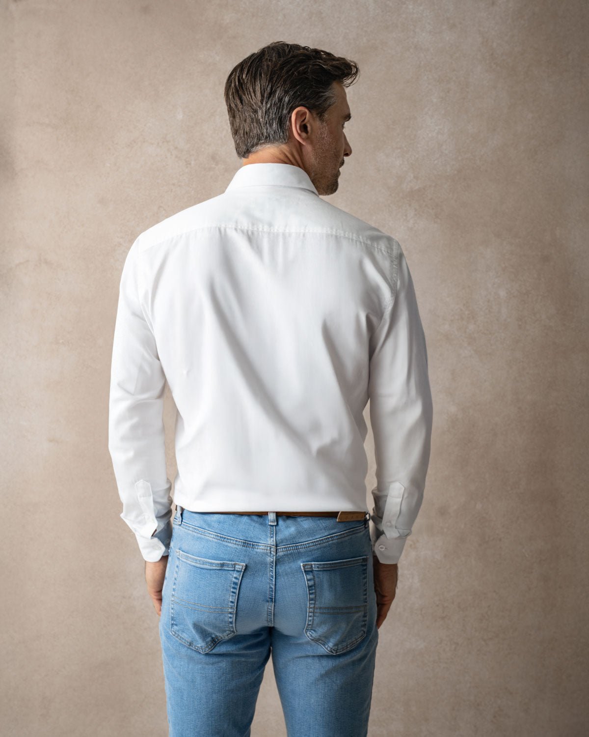 White Sateen Shirt with Yellow Flora Accents - Blake Mill