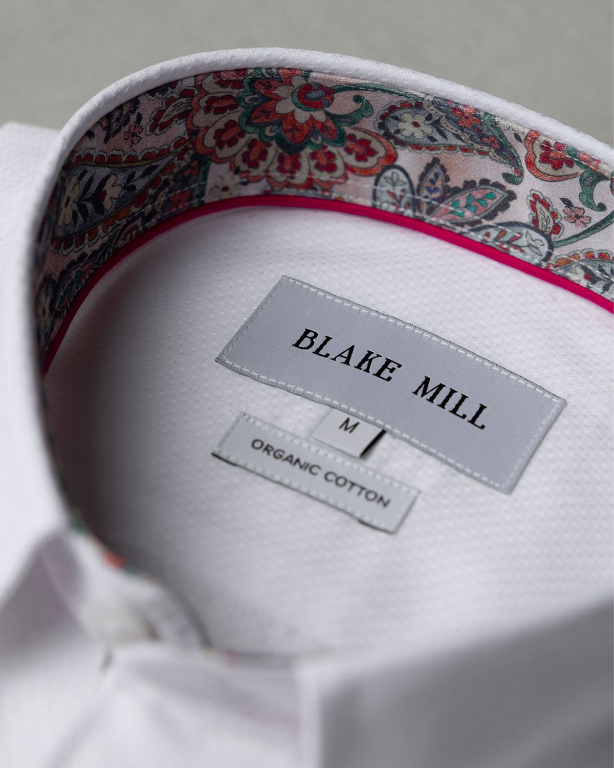 White Textured Shirt with Persian Paisley Accents - Blake Mill