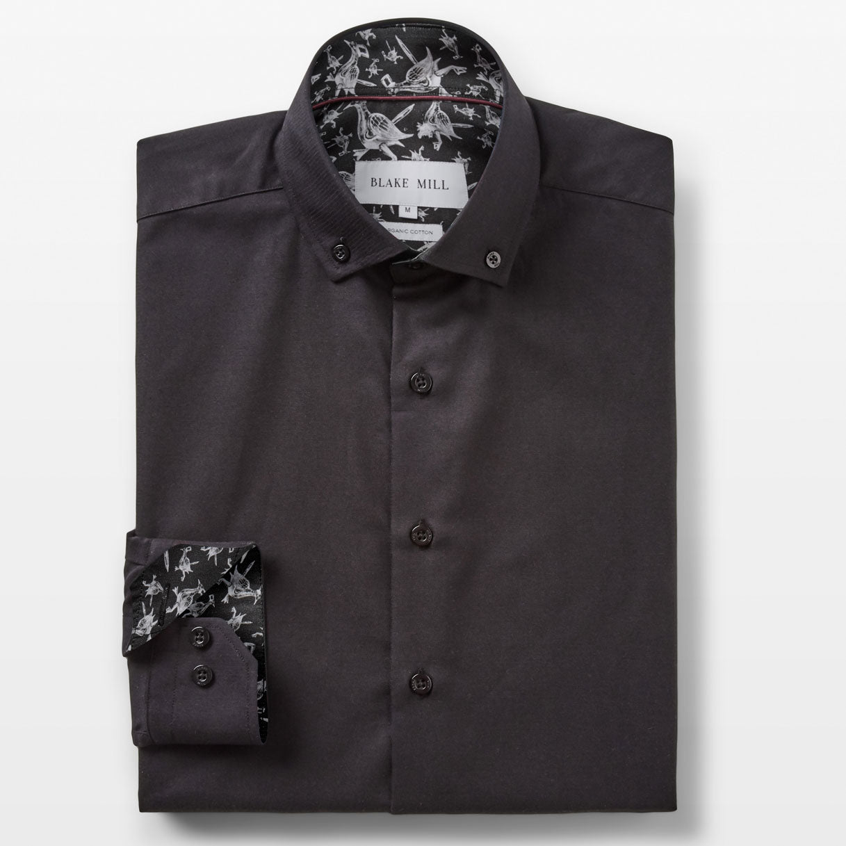 Black Oxford with Counting Ducks Accents Button-Down Shirt - Blake Mill
