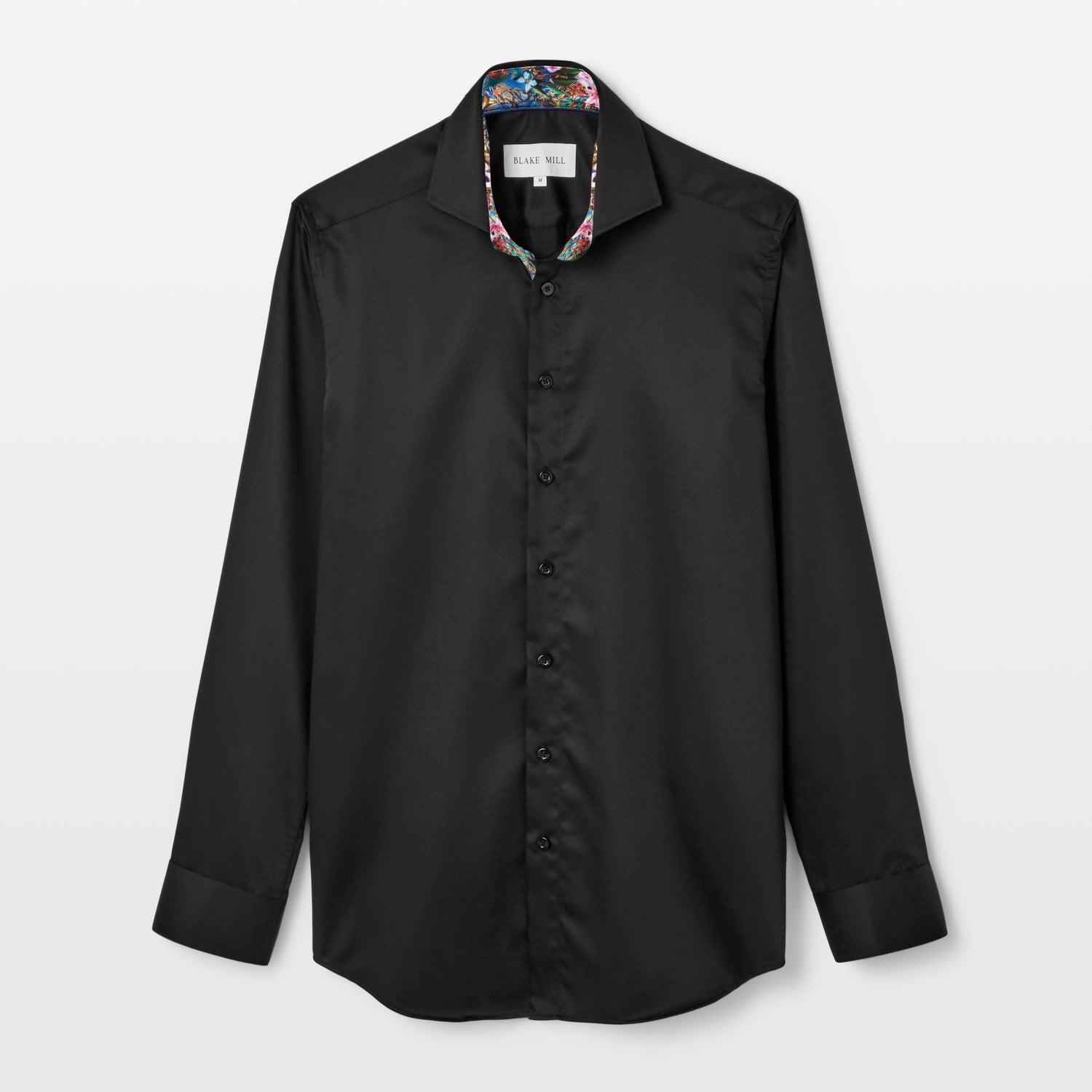 Black Sateen with Botanical Gardens Accents Shirt - Blake Mill