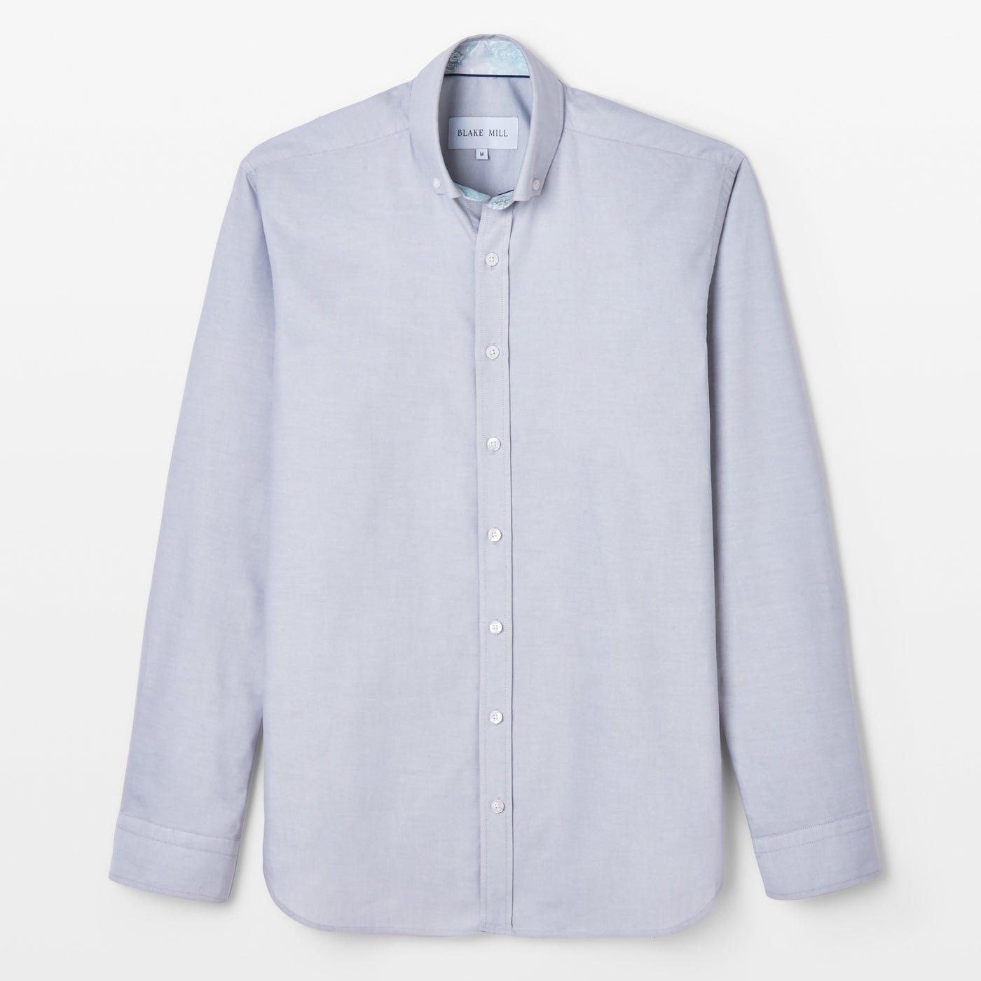 Grey Oxford with Oriental Paisley Accents Button-Down Shirt - Blake Mill