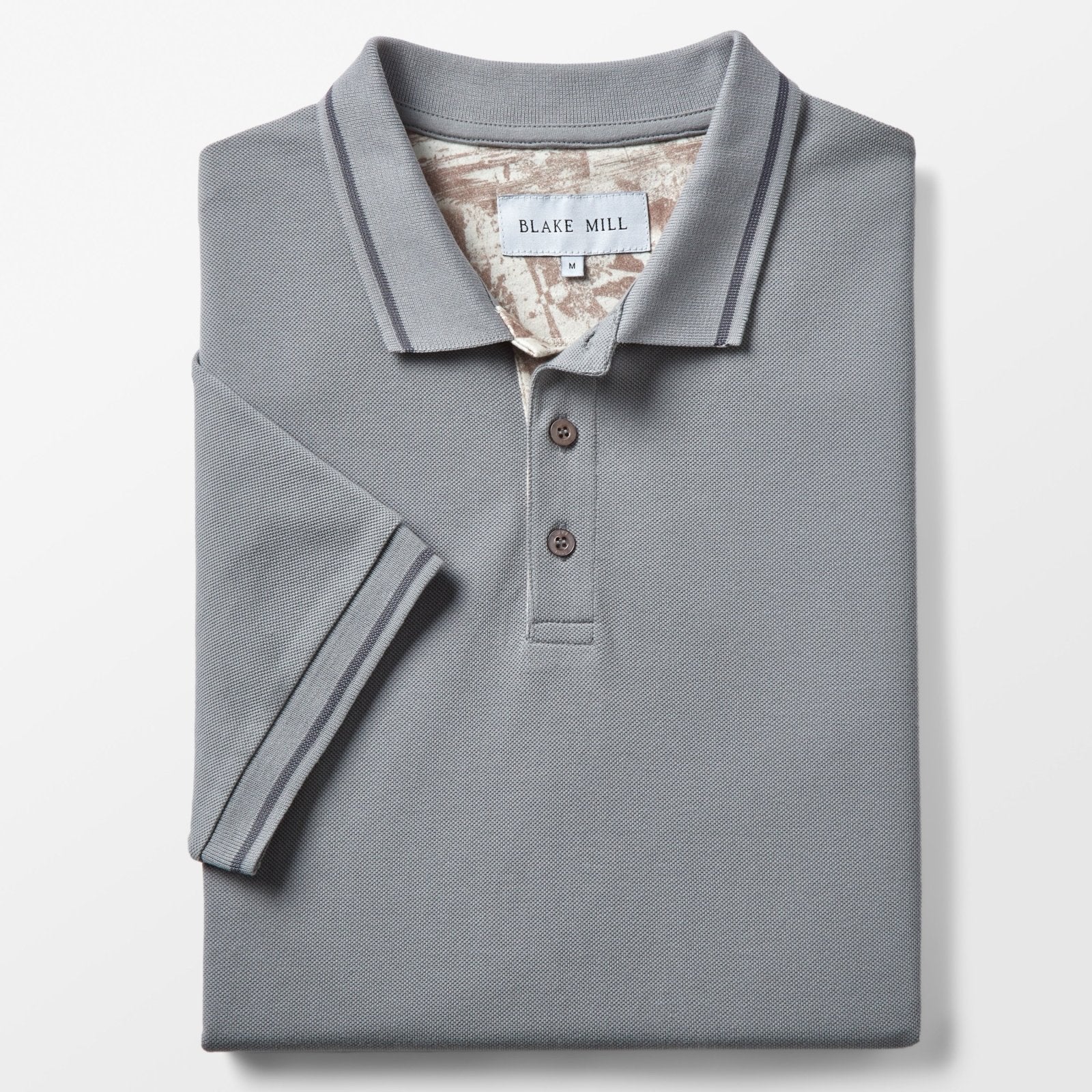 Grey Pique Polo with Sandstorm Accents - Blake Mill