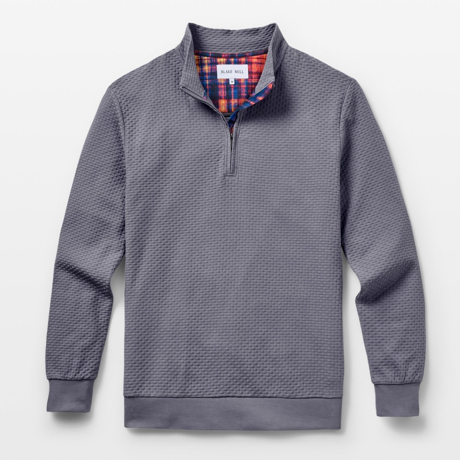 Grey with Tartan Quarter Zip Jersey - Blake Mill