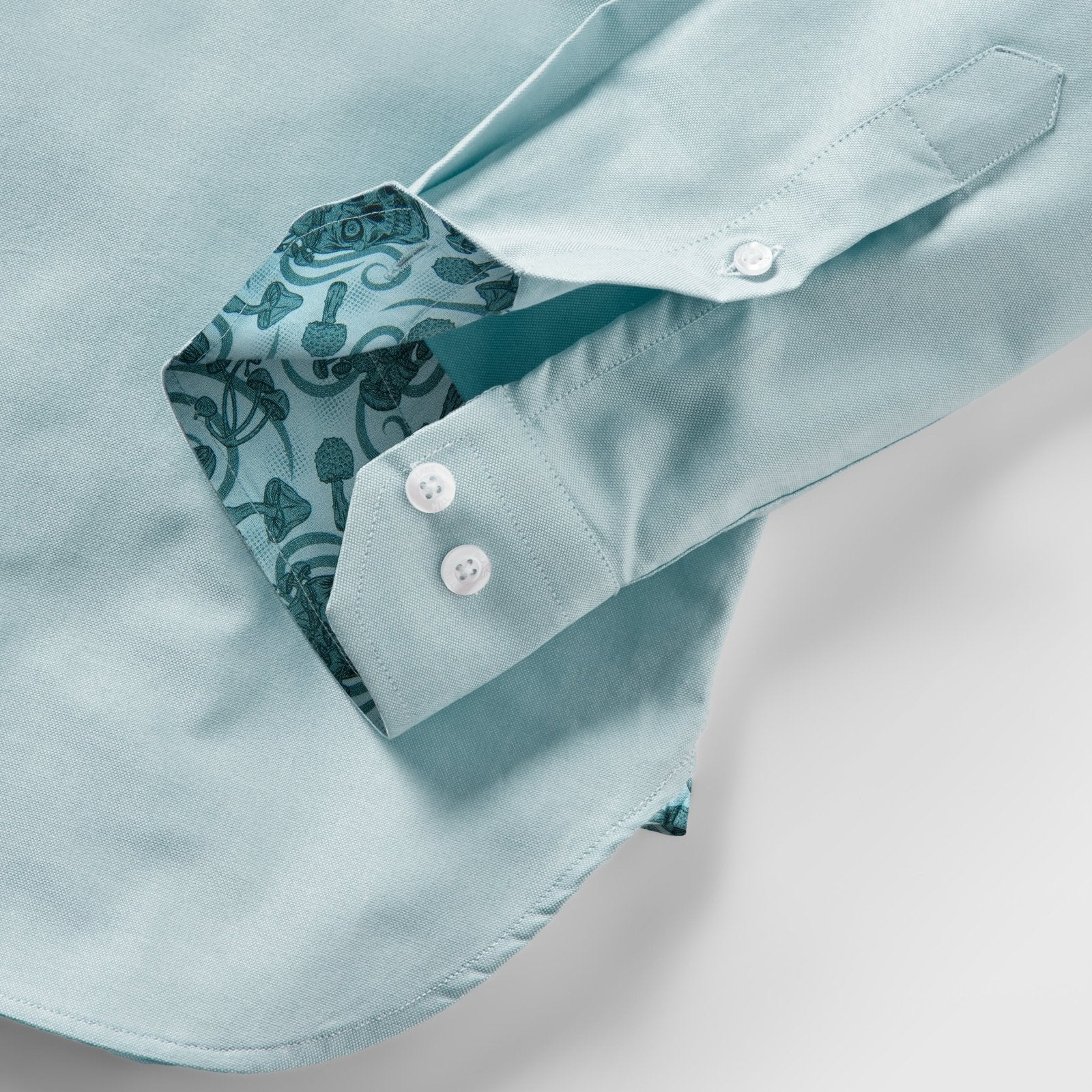 Teal Oxford with Stoned Skulls Accents Button-Down Shirt - Blake Mill