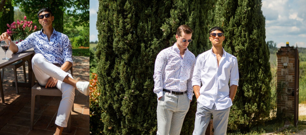 how to style a dress shirt for outdoor wedding Stylish Outfit Ideas for Hot Weather Weddings