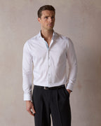 White with Teal Burn Baby Burn Accents Shirt