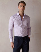 Model in a Pink Mathematician Shirt (Front View)