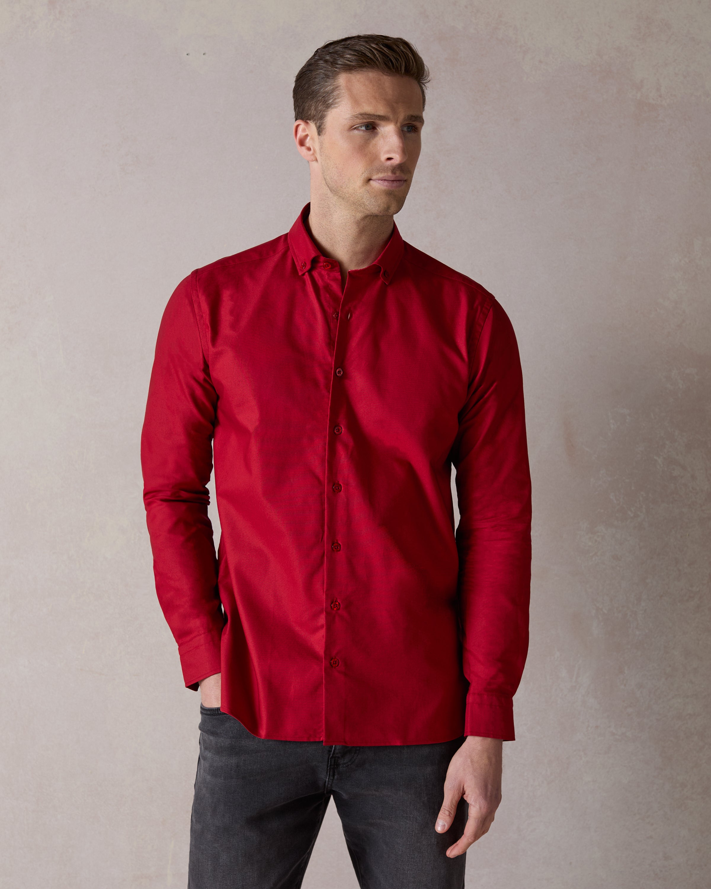 Red Oxford with Midlands Accents Button-Down Shirt