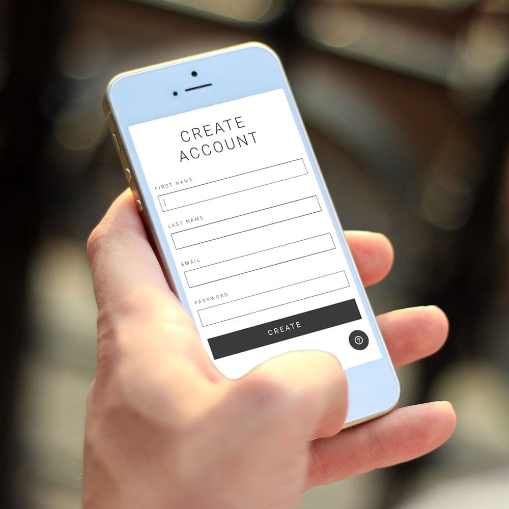 Account creation on a phone