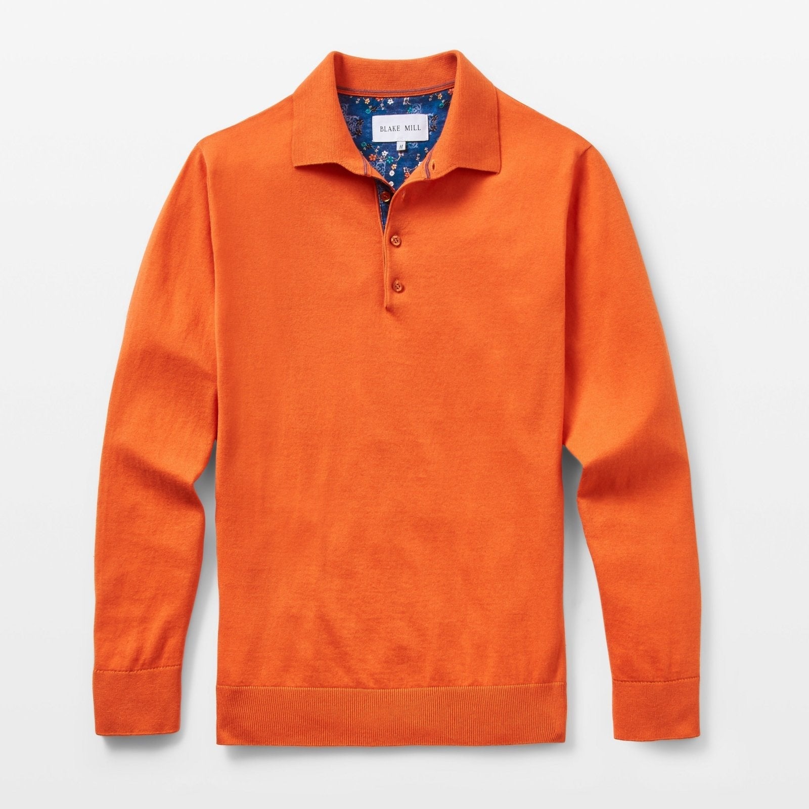 Orange Knit Polo with Flower Accents - Blake Mill