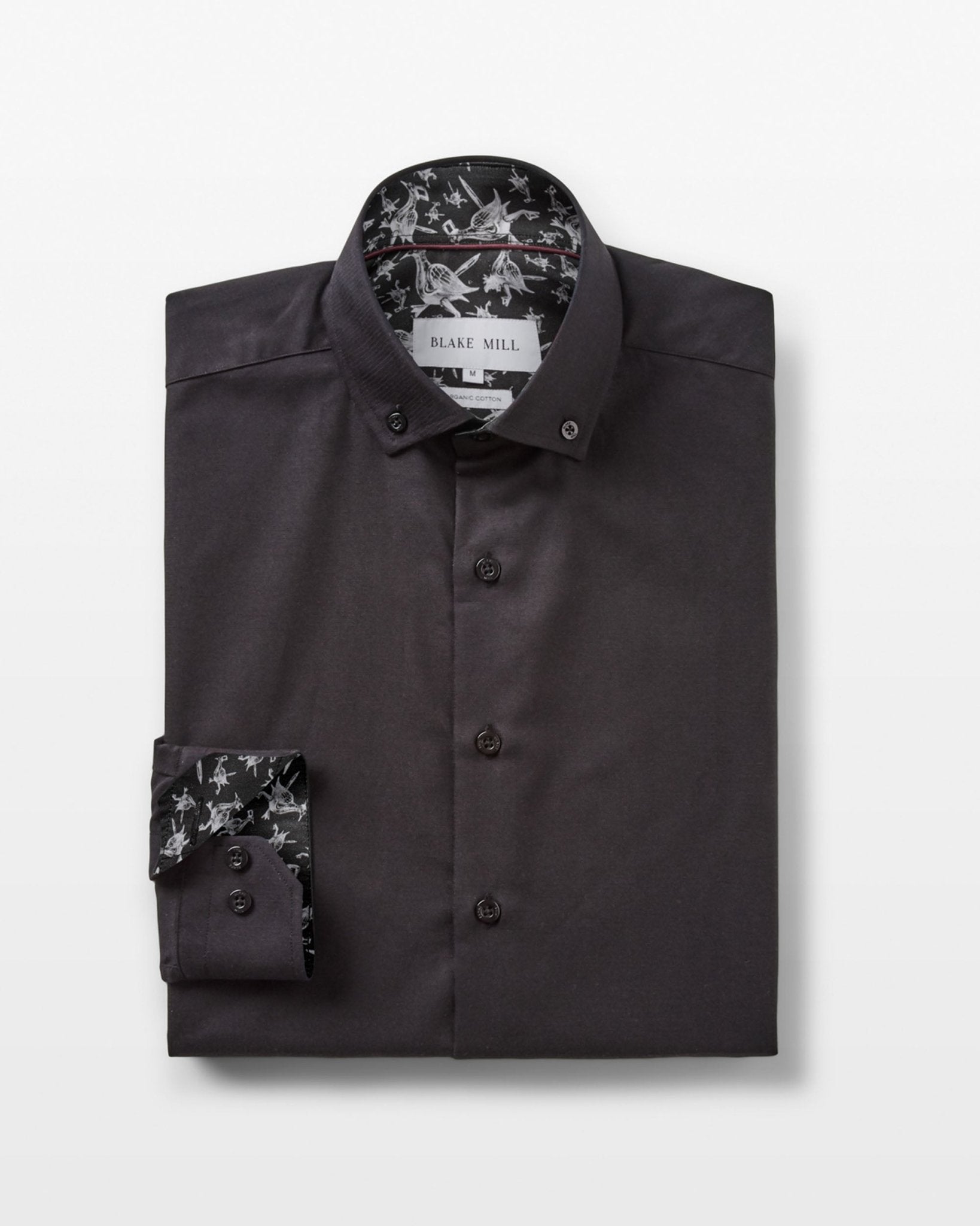 Black Oxford with Counting Ducks Accents Button - Down Shirt - Blake Mill